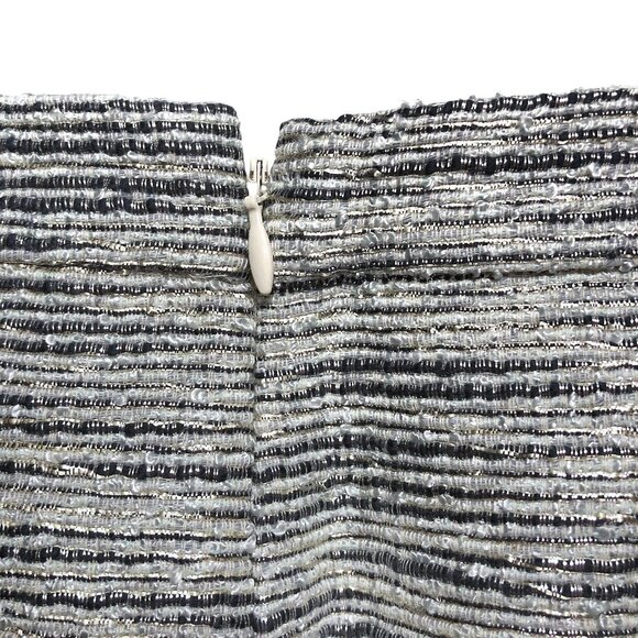 NWT J. Crew Black White Metallic Striped Faux Wrap Skirt 8 - Picture 5 of 7